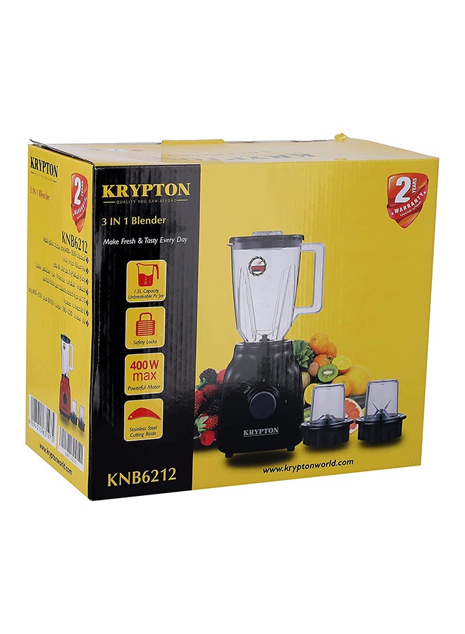 كريبتون - خلاط 3 في 1 مع إعداد بسرعتين ووظيفة النبض 1.5 L 400 W KNB6212 أسود - Image 1