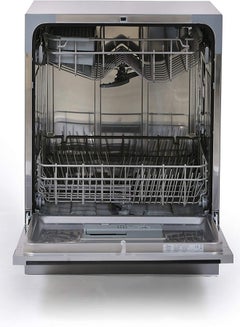 Midea Counter Top Dishwasher, Portable, 8 Place Settings, 7 Programs, Inverter Quattro, Silent And High Energy Efficient, Rapid Wash, Child Lock, Self Cleaning, 70 Intensive White WQP83802FS Silver  - Image 2