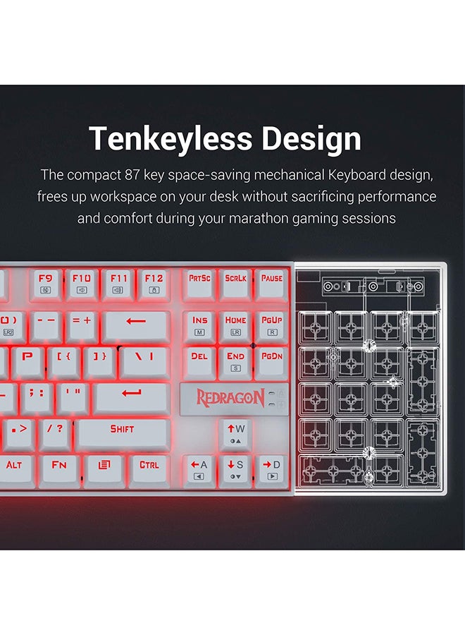 REDRAGON - KUMARA Wired Mechanical Keyboard - White - Image 1