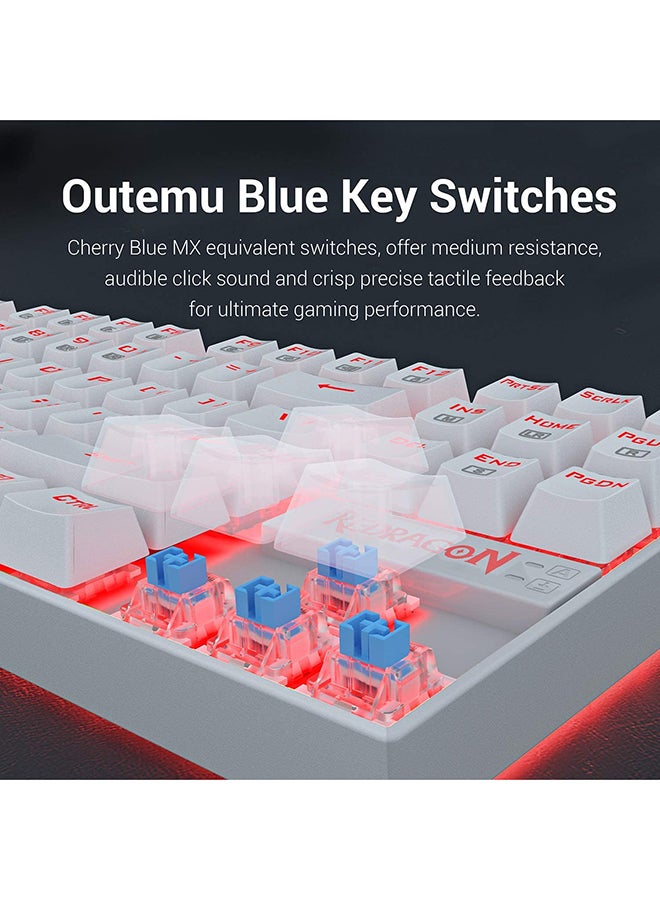 REDRAGON - KUMARA Wired Mechanical Keyboard - White - Image 1
