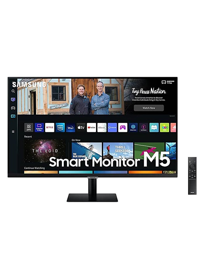 Samsung - 27-inch Smart Monitor 27BM500 FHD Flat Monitor with Smart TV experience, Remote & Speaker | Wireless & Wired Mobile, Laptop & PC Connectivity with WIFI, Bluetooth, LS27BM500EMXUE black - Image 1