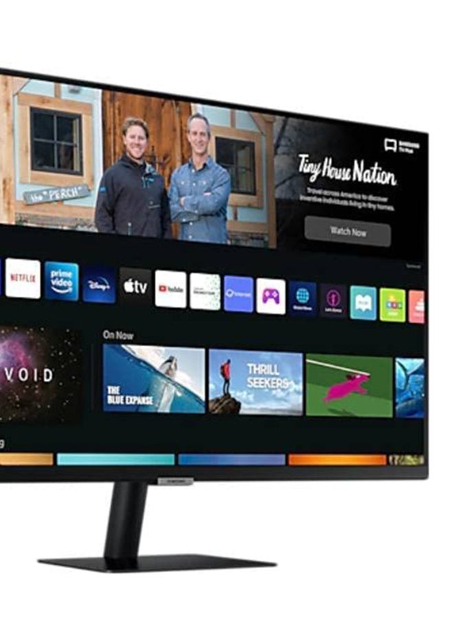 Samsung - 27-inch Smart Monitor 27BM500 FHD Flat Monitor with Smart TV experience, Remote & Speaker | Wireless & Wired Mobile, Laptop & PC Connectivity with WIFI, Bluetooth, LS27BM500EMXUE black - Image 1