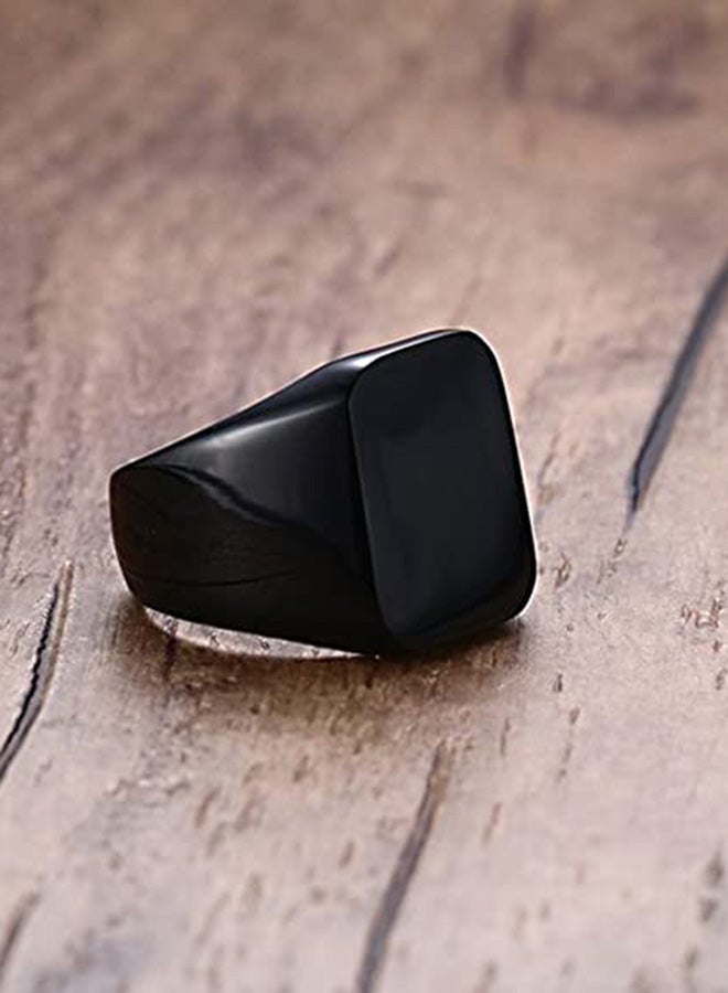 Stainless Steel Solid Polished Signet Ring