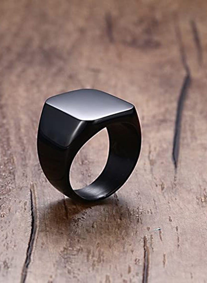 Stainless Steel Solid Polished Signet Ring