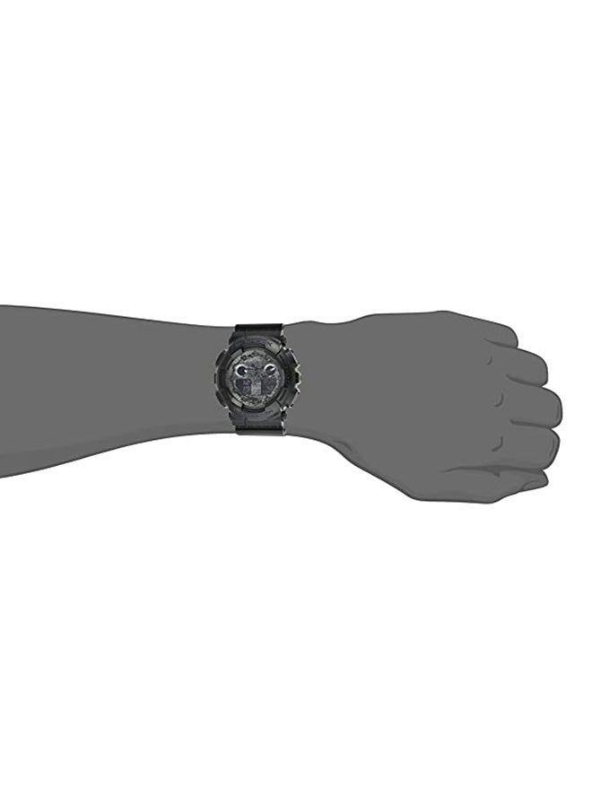 جي شوك ساعة يد بعقارب/ رقمية وبسوار من الراتنج طراز GA-100CF-1ADR للرجال - Image 4