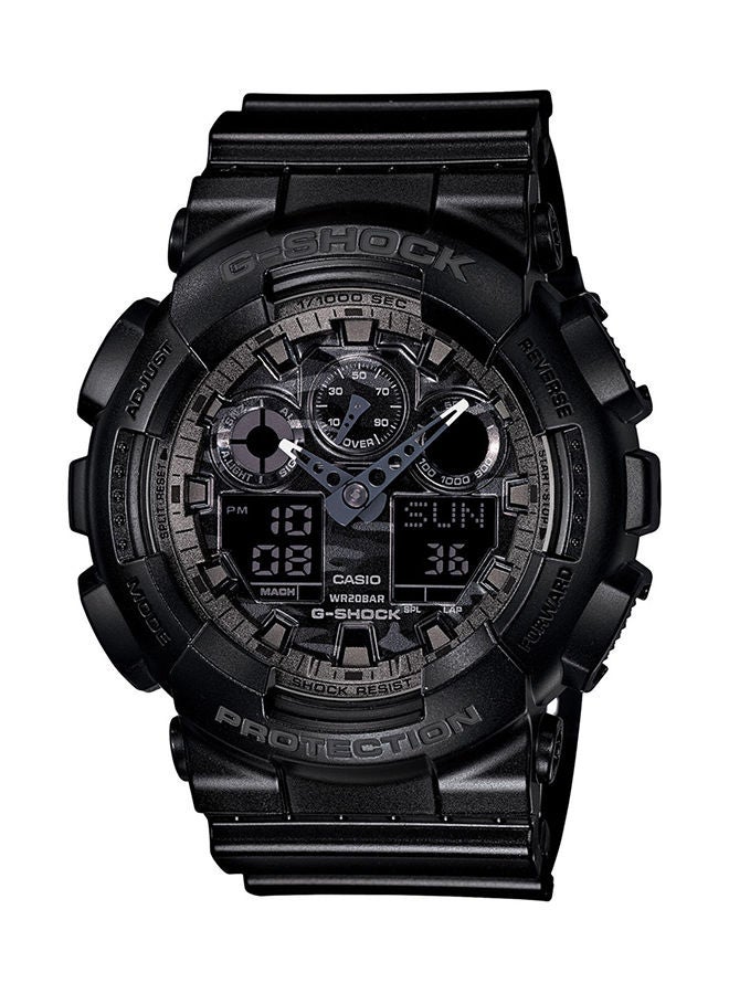 جي شوك ساعة يد بعقارب/ رقمية وبسوار من الراتنج طراز GA-100CF-1ADR للرجال - Image 1