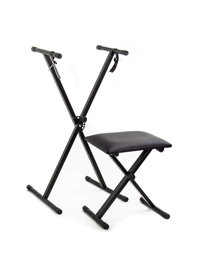 Megarya - Single X Keyboard Stand With Piano Bench - Image 1