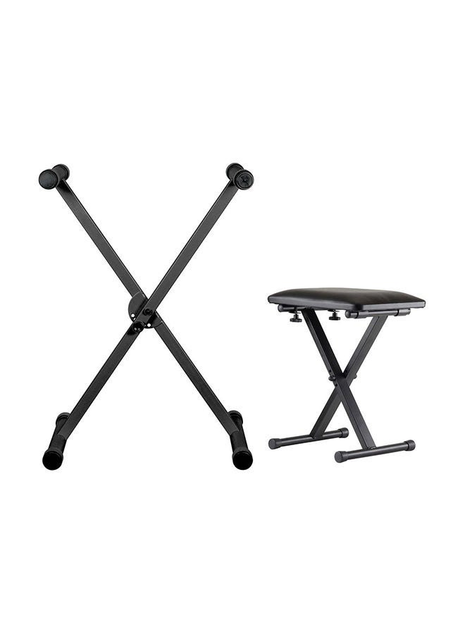 Megarya - Single X Keyboard Stand With Piano Bench - Image 1