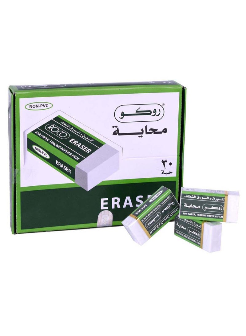 ROCO 30-Piece Eraser Set White  - Image 1