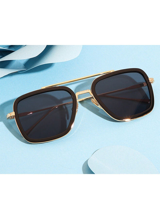 Unisex UV 400 Protected Square Retro Metal Frame Gradient Sunglasses - Image 2