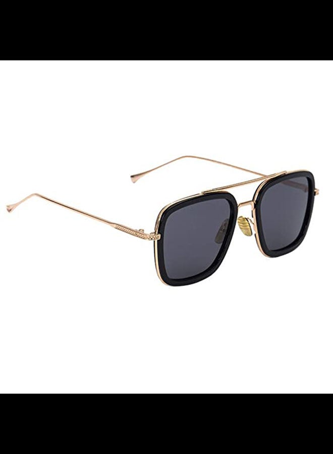 Unisex UV 400 Protected Square Retro Metal Frame Gradient Sunglasses - Image 4