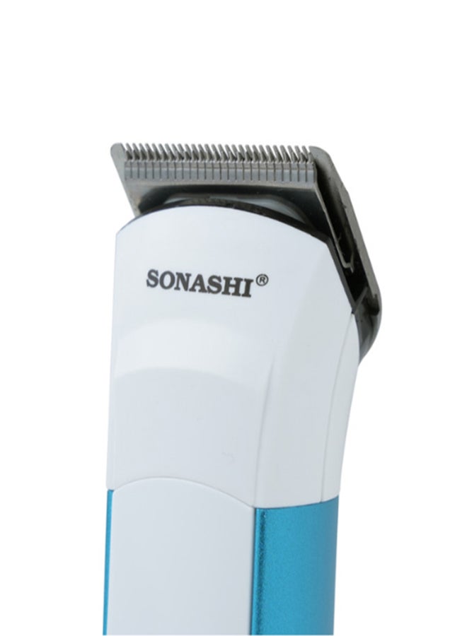 SONASHI - Rechargeable Hair Clipper With Stainless Steel Blade / USB Charging High Speed Motor And Cordless Functionality TravelFriendly Hair Clipper  SHC-1034 Blue/White - Image 1