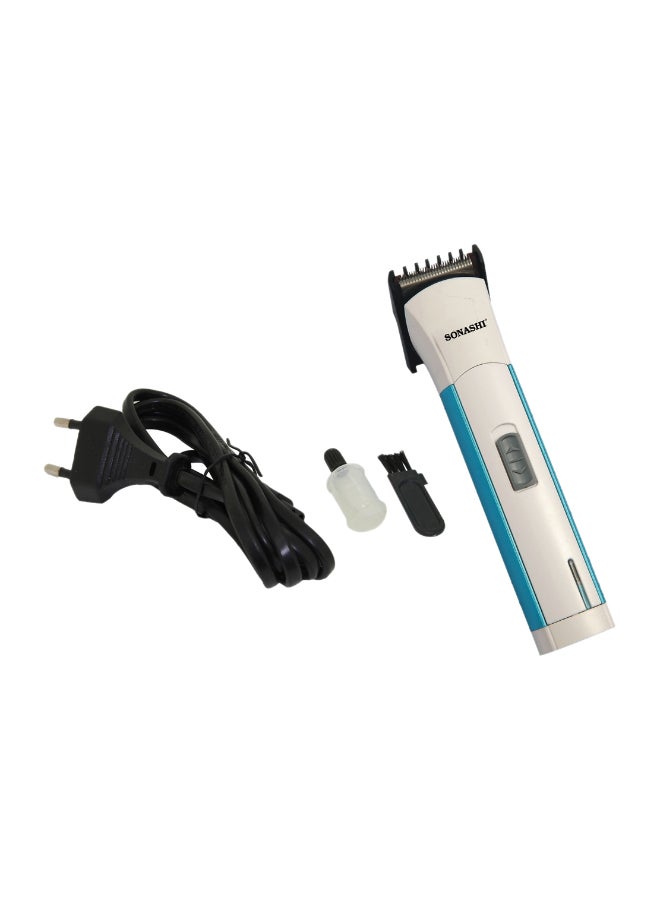 SONASHI - Rechargeable Hair Clipper With Stainless Steel Blade / USB Charging High Speed Motor And Cordless Functionality TravelFriendly Hair Clipper  SHC-1034 Blue/White - Image 1