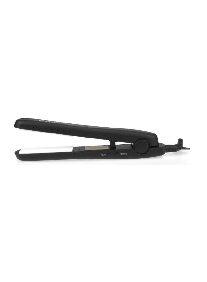 SONASHI Hair Straightener With White Ceramic Plates Easy Temperature Control With Fast Straightening Indicator Light On And Off Switch 360 Degree Swivel Cord  SHS-2017 Black  - Image 2