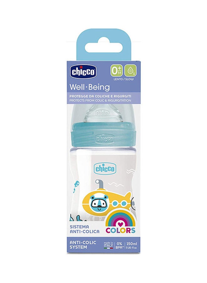 شيكو زجاجة رضاعة ويل بيينج بلاستيكية سعة 150 مل بحلمة بتدفق بطئ من السيليكون من سن الولادة فما فوق للأولاد - Image 3