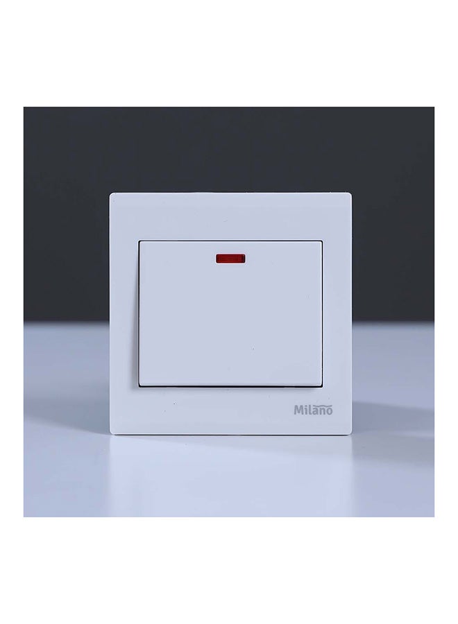 ميلانو مفتاح تشغيل DP بتيار 45 أمبير وواجهة بلون ميتاليك وضوء نيون أبيض Standard - Image 1
