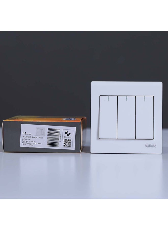 Milano 16A 3 Gang 1 Way Switch White - v1665564969/N28639408A_5