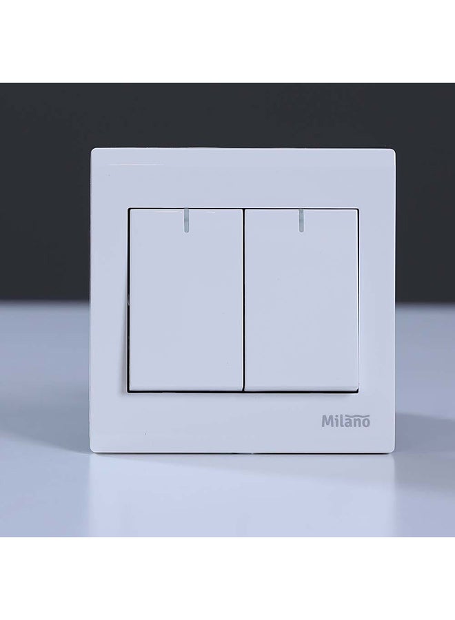 DANUBE HOME Milano 2-Gang 1-Way Outlet White - Image 2