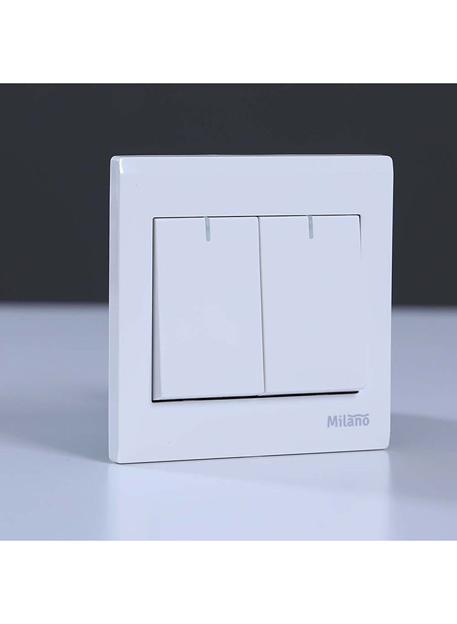 DANUBE HOME Milano 2-Gang 1-Way Outlet White - Image 3