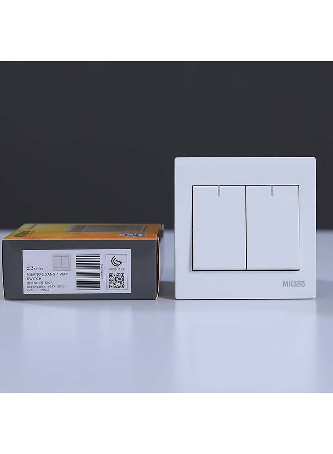 DANUBE HOME Milano 2-Gang 1-Way Outlet White - Image 4