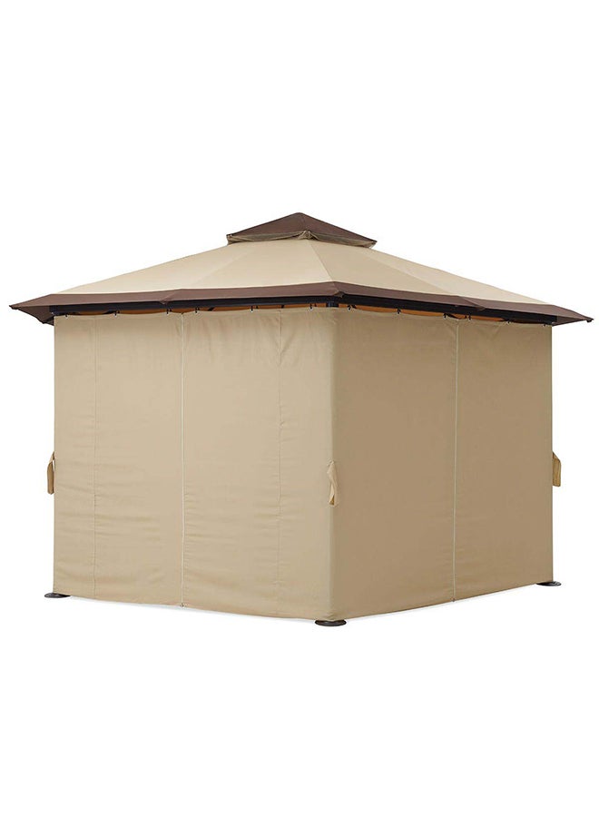 DANUBE HOME Amber Gazebo Metal Frame Patio Tent Canopy For Garden With Mosquito Net Beige 250x250cm  - Image 5
