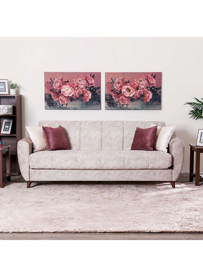 دانوب هوم كنبة قماش كينج 3 مقاعد بأرجل بلاستيكية بيج 220x73x89سم - Image 2