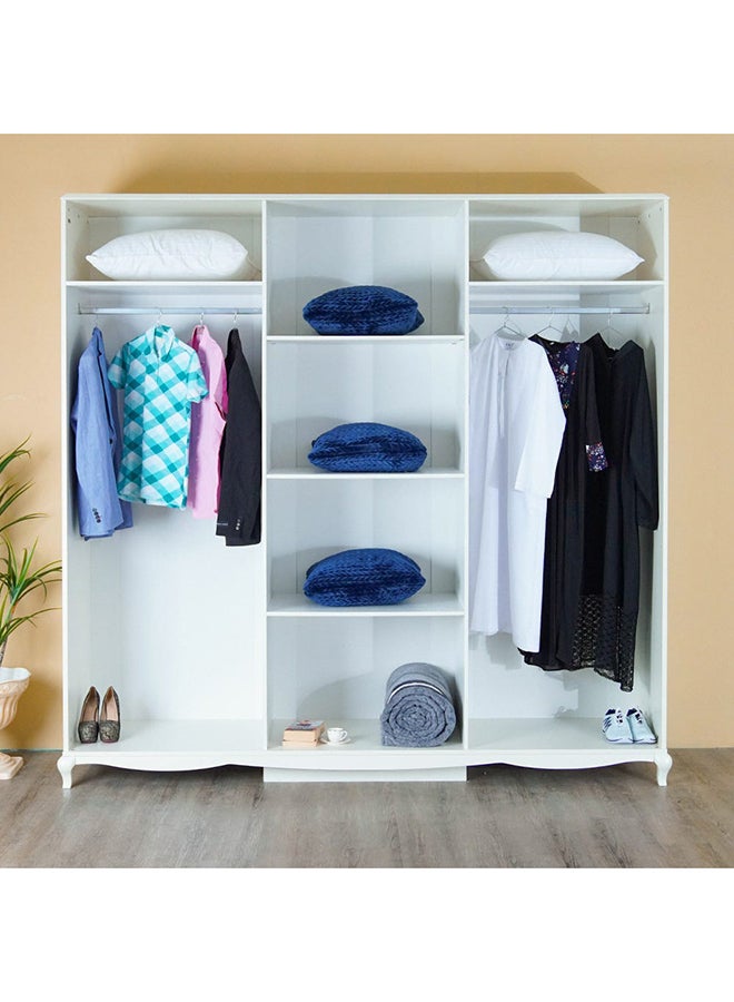 DANUBE HOME - Alena Wardrobe Cabinet Modern 6-Door Closet Clothes Storage Organizer For Bedroom White/Gold 240 X 60 X 235cm - Image 1
