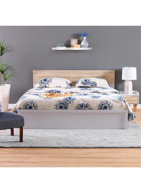 Aurora King Size Bed Modern Design Double Bedroom Furniture, Engineered Wood White 180x200cm