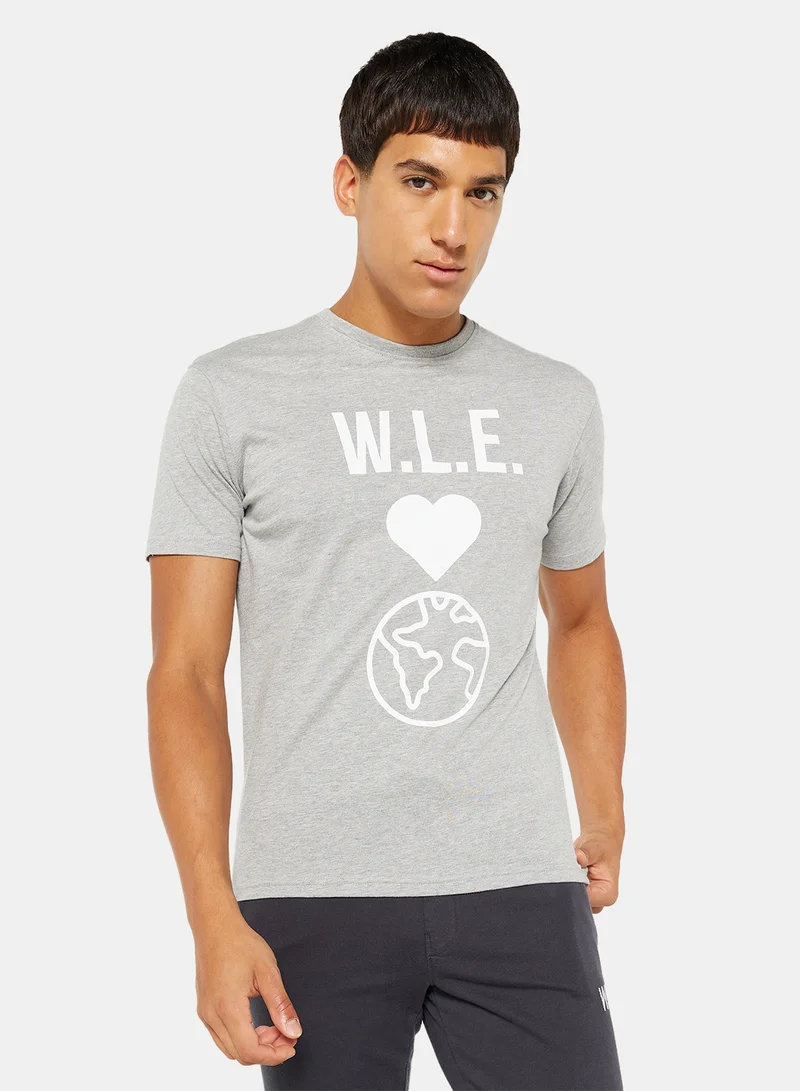 Sivvi x D'Atelier Eco-Friendly Graphic Crew T-Shirt Light Grey