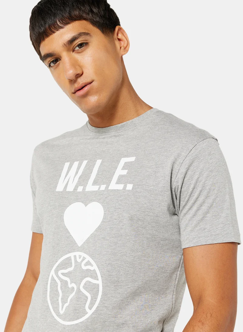 Sivvi x D'Atelier Eco-Friendly Graphic Crew T-Shirt Light Grey