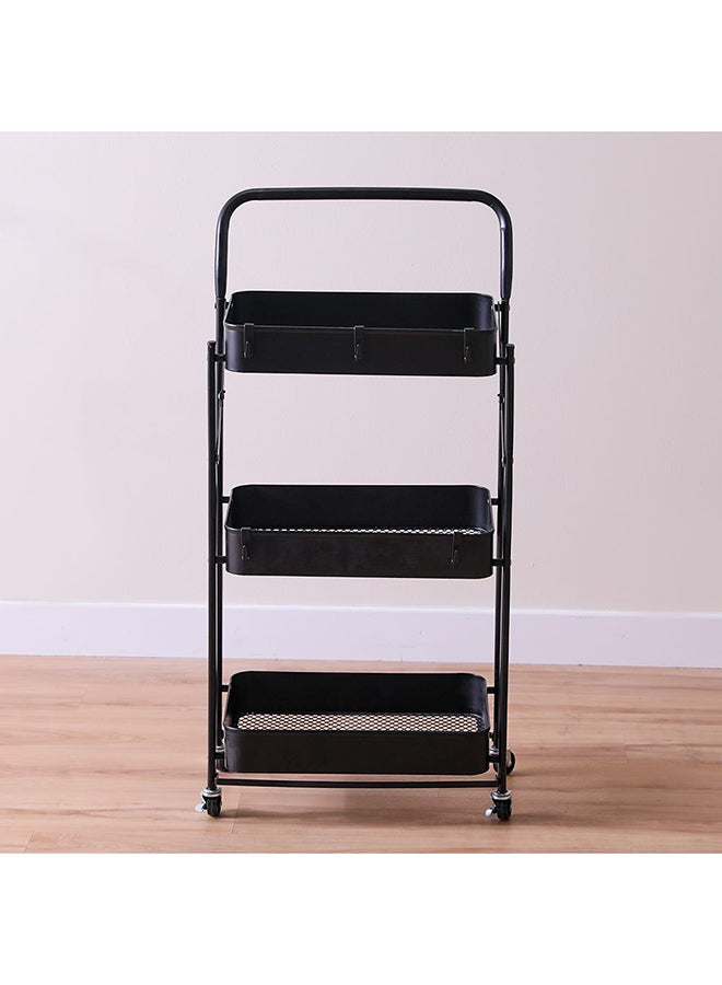 DANUBE HOME Erick 3 Tier Foldable Storage Cart Black  - Image 4