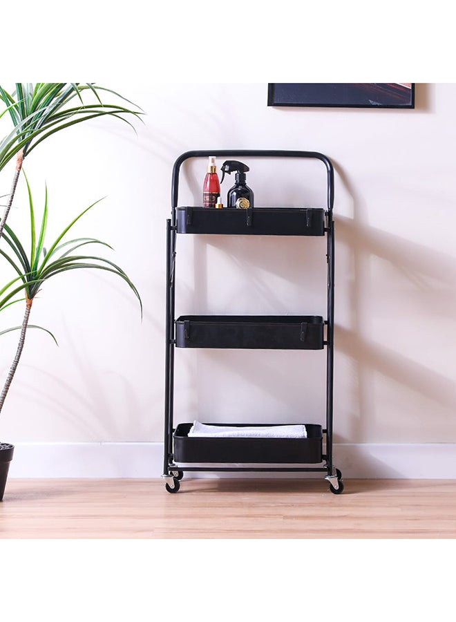 DANUBE HOME Erick 3 Tier Foldable Storage Cart Black  - Image 2