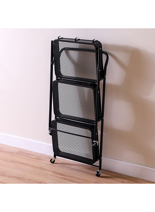 DANUBE HOME Erick 3 Tier Foldable Storage Cart Black  - Image 5