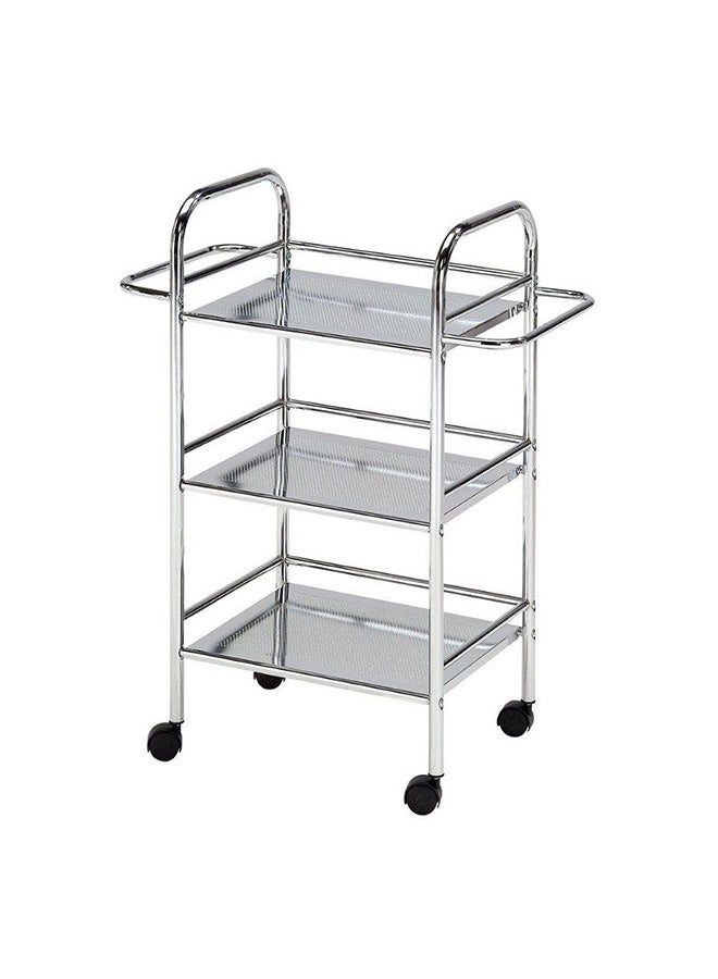 DANUBE HOME Maverick 3-Tier Serving Trolley Silver 60x75x32cm  - Image 1