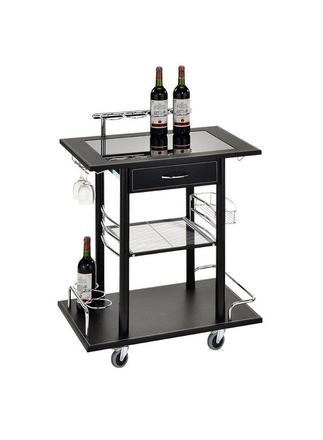 DANUBE HOME Forth 2-Tier Serving Trolley Brown/Silver 70x48x91cm  - Image 2