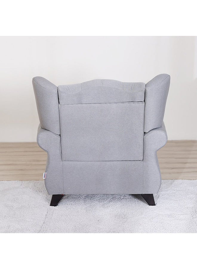 DANUBE HOME Emilia 1 Seat Fabric Accent Chair Sofa Wooden Legs One Seater Living Room Furniture Grey 95x84x95cm - Image 2