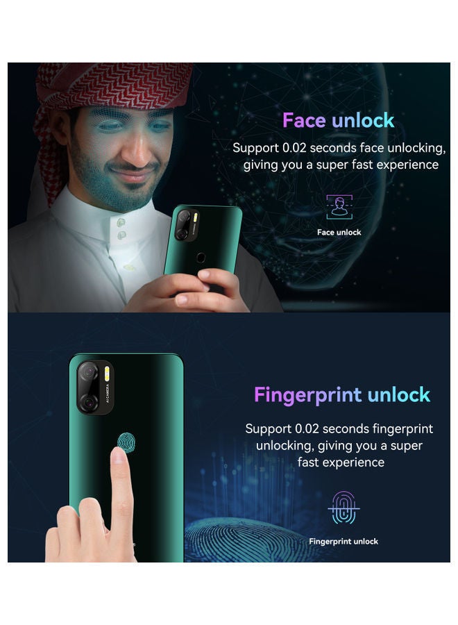 MiOne - A77 Android 11 Phone, Unlocked Smartphone, 6.26” HD+ Full Screen, 4000mAh Battery + Dual Sim, Face + Fingerprint unlock, Quad-core 3GB+32GB Mobile Phone, AI Camera 8MP + 5MP Cell Phones - Image 1