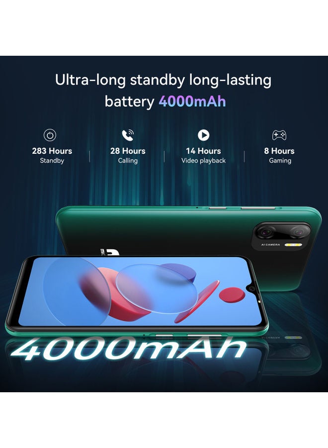 MiOne - A77 Android 11 Phone, Unlocked Smartphone, 6.26” HD+ Full Screen, 4000mAh Battery + Dual Sim, Face + Fingerprint unlock, Quad-core 3GB+32GB Mobile Phone, AI Camera 8MP + 5MP Cell Phones - Image 1