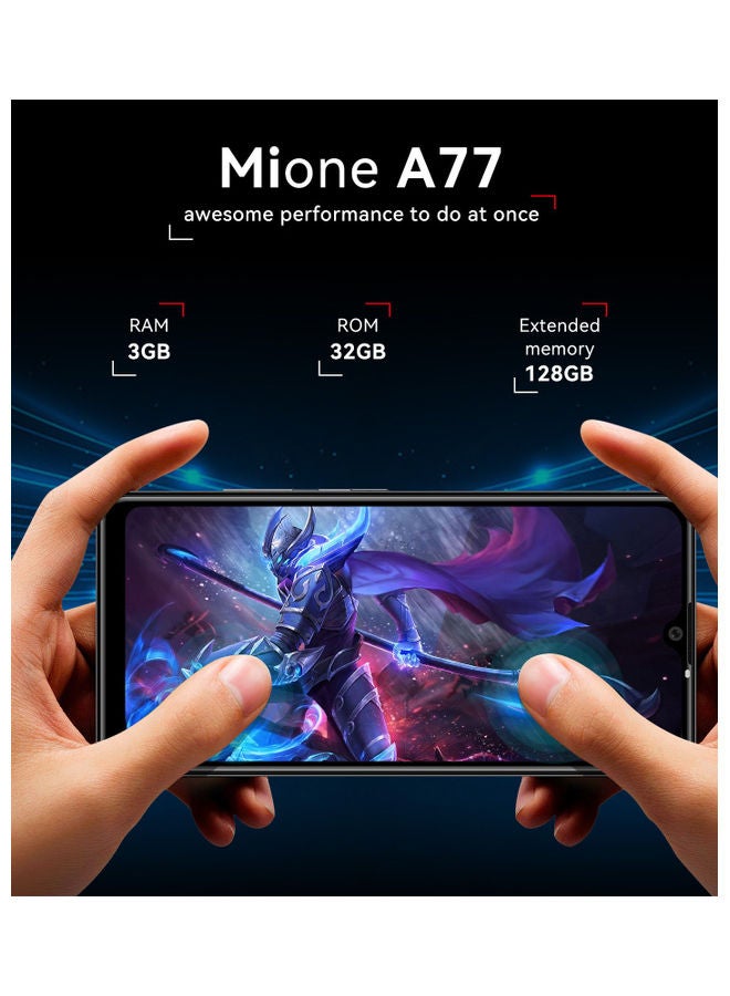 A77 Android 11 Phone, Unlocked Smartphone, 6.26” HD+ Full Screen, 4000mAh Battery + Dual Sim, Face + Fingerprint unlock, Quad-core 3GB+32GB Mobile Phone, AI Camera 8MP + 5MP Cell Phones