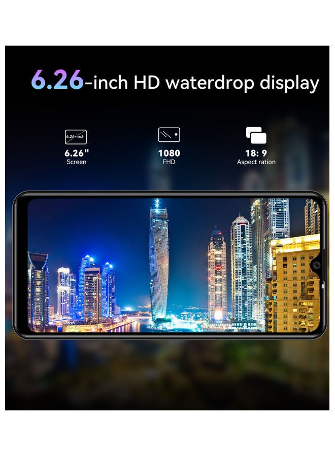 A77 Android 11 Phone, Unlocked Smartphone, 6.26” HD+ Full Screen, 4000mAh Battery + Dual Sim, Face + Fingerprint unlock, Quad-core 3GB+32GB Mobile Phone, AI Camera 8MP + 5MP Cell Phones