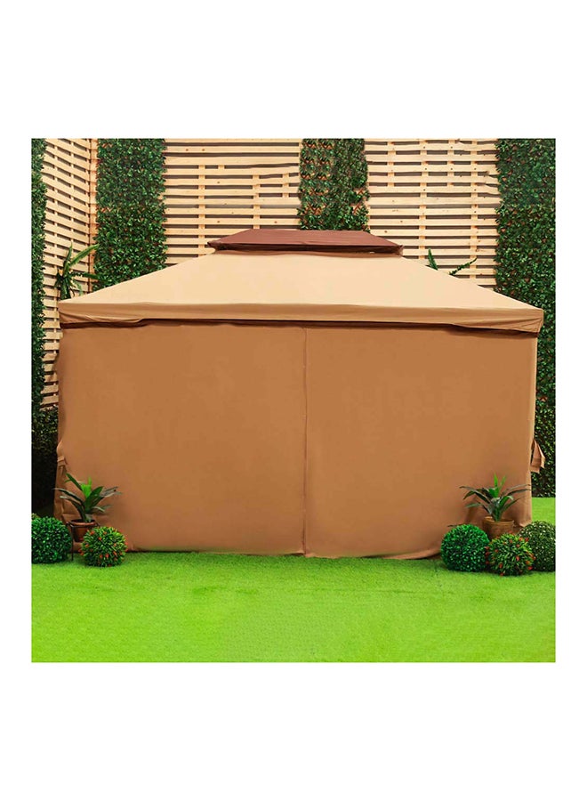 DANUBE HOME - Roma Gazebo Aluminium Frame Patio Tent Canopy For Garden With Mosquito Net Beige 300x400cm - Image 1