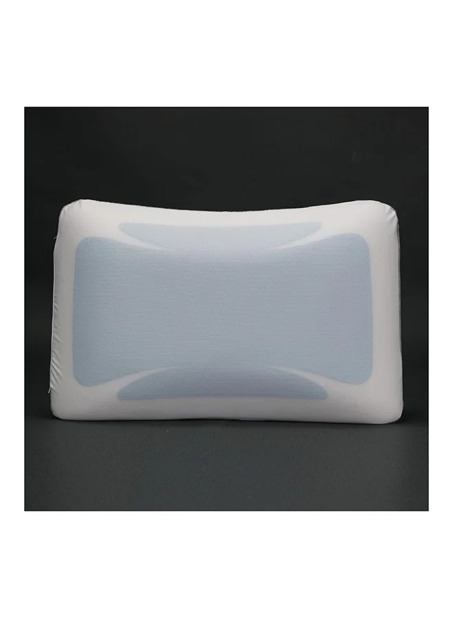 DANUBE HOME Gel Shoulder Pillow Hypoallergenic Side And Back Sleeping Pillows For Neck And Shoulder Support Polyester White 60x40x14cm