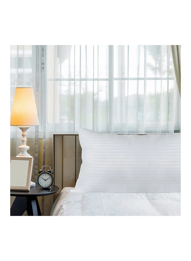 DANUBE HOME Comfy Stripe Microfiber Pillow Hypoallergenic Side And Back Sleeping Pillows For Neck And Shoulder Support White Stripe 50x75cm