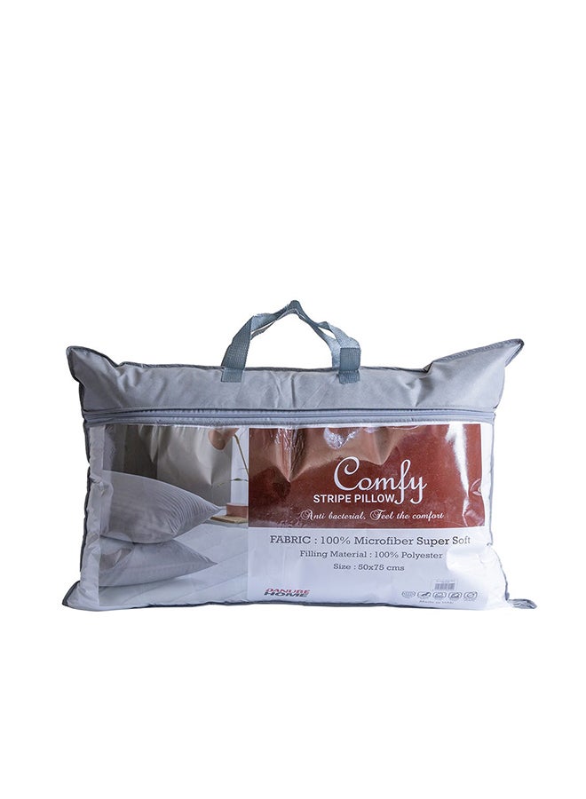 دانوب هوم وسادة ميكروفايبر مخططة مريحة مضادة للحساسية للجانب والظهر لدعم الرقبة والكتف - Image 4