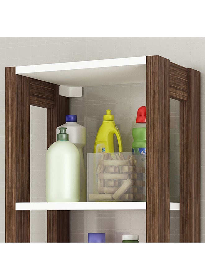 DANUBE HOME - Cairo Display Cabinet Walnut/White 25.7x33.9x90cm - Image 1