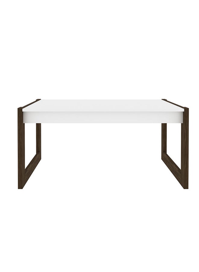 DANUBE HOME - Tarsus Coffee Table Multifunctional Center Table Rectangular Modern Furniture For Living Room White/Walnut 60.4x96x45.5cm - Image 1