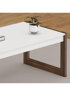 DANUBE HOME Tarsus Coffee Table Multifunctional Center Table Rectangular Modern Furniture For Living Room White/Walnut 60.4x96x45.5cm  - Image 5