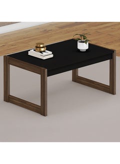 Tarsus Coffee Table Multifunctional Center Table Rectangular Modern Furniture For Living Room Black/Walnut 60.4x96x45.5cm