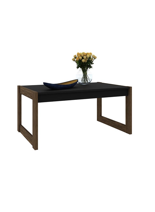 DANUBE HOME - Tarsus Coffee Table Multifunctional Center Table Rectangular Modern Furniture For Living Room Black/Walnut 60.4x96x45.5cm - Image 1