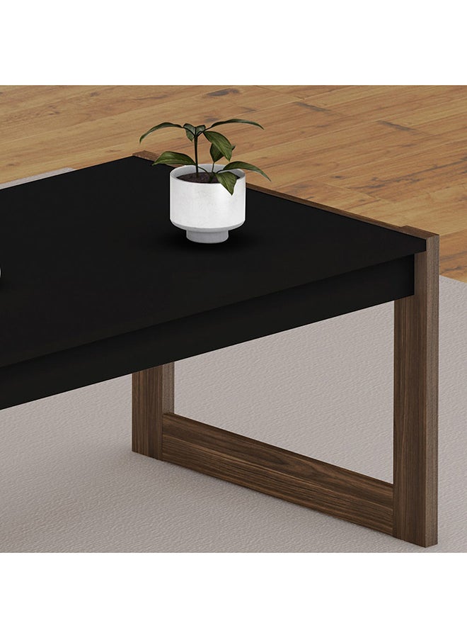 DANUBE HOME - Tarsus Coffee Table Multifunctional Center Table Rectangular Modern Furniture For Living Room Black/Walnut 60.4x96x45.5cm - Image 1